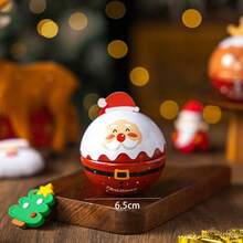 1pc New Christmas Small Round Iron Tin Christmas Tree Decoration Snack Small Iron Ball Christmas Hanging Ornament Snowman Deer Gift Box - Multi-color - View 6