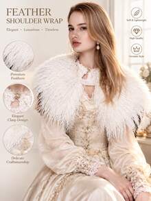 1pc Unisex Viking Fur Cape, Medieval Faux Fur Cloak, Renaissance Costume - Multicolor - View 6