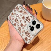 1pc Full Screen Christmas Elements Christmas Tree Gingerbread Man Transparent Space Shell Phone Case Protective Cover Compatible With IPhone11/12/13/14/15/16/16Pro/16ProMax/17/17pro/17ProMax/18pro 18ProMax - Multicolor - View 2