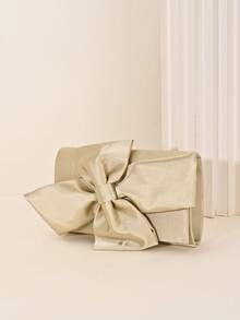 LJDCRFT Tas Clutch Malam Satin Elegan untuk Wanita dengan Tali Bahu Rantai yang Dapat Dilepas, Cocok untuk Pesta, Pernikahan, Prom, dan Acara Lainnya - Emas - View 5