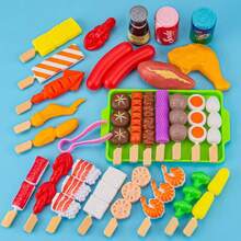 Conjunto de Churrasco Divertido para Crianças, Casa de Brinquedo de Churrasco, Grelha, Carne, Espetos, Brinquedo de Simulação para Meninos & Meninas - Multicolorido - Visão 13