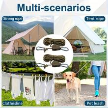 4pcs 157.48 Inch Metal Pulley Camping Tent Guy Rope With Reflective Strip, Adjustable Drawstring Buckle Fastener, Suitable For Outdoor Camping, Outdoor Equipment, Awning Fixing And Holiday Decoration, Elastic Outdoor Storage Bag, Easy Installation - Multicolor - View 6