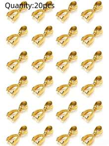 18K Gold Color 10pcs/5pcs Pendant/Pendant Clip Clasp And Hook Set, For DIY Necklace Jewelry Making - Multicolor - View 20