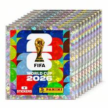FIFA صندوق بانيني 2026 كأس العالم، 7 ملصقات في كل عبوة، بطاقات كرة قدم مرخصة رسمياً، مناسبة لعشاق كرة القدم - متعدد الألوان - مشاهدة 7