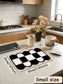 SANJIANGDI 1pc Exotic Wave Lace Plaid Pattern Kitchen Mat, 3.5mm Soft Rubber Material, Absorbent And Easy To Clean, Suitable For Hallway, Bathroom, Living Room, Outdoor Door Mat And Toilet, All Year Round, Suitable For Various Holidays - Multicolor - View 12