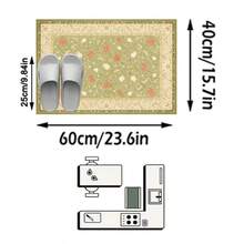 1件綠紅白鬱金香花藤圖案傳統歐式地毯，法式鄉村復古風仿羊絨長方形全覆蓋散花鬱金香與精緻藤蔓邊框細節，可機洗區域地毯，適合客廳臥室四季居家裝飾 - 彩色 - 查看 15