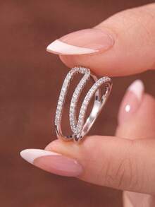 1pc Geometric Twisted Ring, Women's Exquisite Jewelry, Vintage Party Gift For Girls/Teachers - Style 6 - View 2