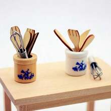 2 Sets Mini Kitchen Utensils, Suitable For Doll Scene Photography, Ideal Choice For Mini Dollhouse Decor. - Multi-color - View 1