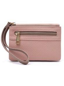 Best-Selling Women's Short High-Quality PU Lychee Texture Wallet, Multi-Function Handheld Student Double Zipper Coin Purse, Simple Fashion Versatile Party Travel Car Daily ID Card Bank Card Storage Bag, Christmas New Year Birthday Gift Wallet Small Square Bag - Multicolor - View 17