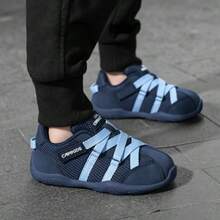 CAMKIDS Children's Sports Shoes 2026 Autumn New Style Boys & Girls Mesh Upper Hook & Loop Casual Running Shoes - Blue - View 3