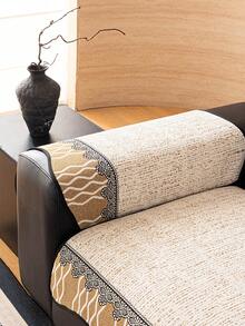 1PC French Vintage Chenille Sofa Cushion – Non-Slip Four-Season Seat Pad, New Stylish Design With Exquisite Lace Trim And Irregular Edges, Sofa Protector Cover, Room Decoration With Premium Elegance - White - View 5
