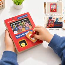Wooden Children's Fun Multi-Function Gumball Machine Beverage Dispenser Pendant Pretend Play Magnetic Refrigerator Sticker Toy, Boys And Girls Toy, Holiday Gift, - Multicolor - View 10