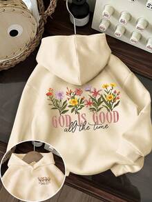 Sweatshirt Pullover Motif Lucu untuk Anak Perempuan Remaja, Sweatshirt Pullover Hangat dan Nyaman dengan Lapisan Termal untuk Musim Gugur/Dingin - Aprikot - View 1