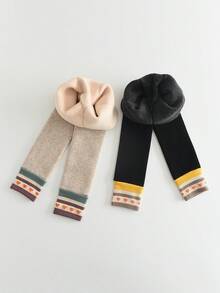 2pcs Thickened Baby Leggings With Heart Pattern, Children's Tights, Long Pants, Warm And Comfortable, Girls' Tights, Autumn/Winter - Multicolor - View 23