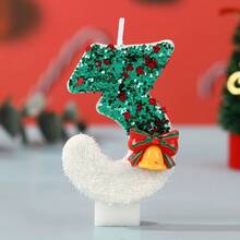 1pc Number 0‑9 Cake Candles,Christmas Bell Design Candle,Cute DIY Holiday Cake Topper,Festive Wish Candle For Birthday,Christmas Party Dessert Decor - Multicolor - View 14