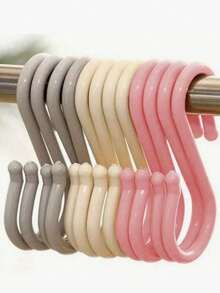 32pcs Multi-Function S-Shaped Hooks, Minimalist Towel Bag Hooks, Plastic S-Hooks, Home Organizer Rack, Lightweight & Compact, Convenient Carry - Multicolor - View 4