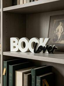 Book Decor, Modern Minimalist Bookshelf Accessory, Plastic Letter Sculpture Decoration, Suitable For Home Office Desk, Cute Gift For Book Lovers, Suitable For Bookworms, Librarians And Teachers (Black/Pink/Red), Enhances Home Aesthetics - Multiple Styles - View 2