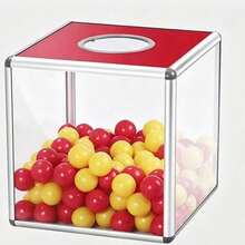 1 Square Red Lucky Draw Box, Multi-Functional Ticket & Ball Storage Container, Suitable For Company Annual Meeting, Charity Foundation, Party & Wedding Games - Multiple Styles - View 10