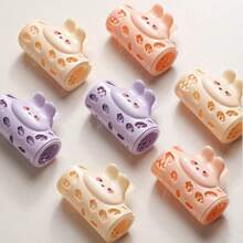2pcs Cartoon Portable Mini Hair Curlers, Small Size Fluffy Non-Damaging Inward Curling Air Bangs Roller, Korean Style Hair Rollers, Multiple Colors Available, Multi-Function Plastic Hair Clips, Ideal Gift For Family And Friends, Travel Essential, Back To School Season Must-Have - Multicolor - View 7