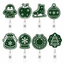 1pc Glitter Christmas Retractable Badge Reel Doctor Nurse Staff ID Holder - Multicolor - View 1