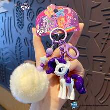 Hasbro MY LITTLE PONY Classic Pom Pom Keychain, Includes Twilight Sparkle/Rainbow Dash/Applejack/Rarity/Fluttershy/Pinkie Pie, Creative Bag Charm - 1PC - View 13