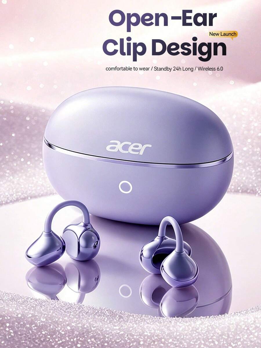 Tai nghe không dây đeo tai Acer OHR654 thiết kế kẹp tai, đeo thoải mái, chip Bluetooth 6.0, âm thanh độ trung thực cao, điều khiển cảm ứng, hộp sạc di động, tương thích với hệ điều hành iOS/Android - Xem 1