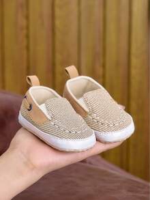 0-1 Years Old Spring Summer Autumn Versatile Driving Loafers Soft Sole Slip-On Infant Boy Walking Shoes Flat Shoes Infant Flat Shoes - Apricot - View 3
