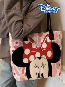 Disney Minnie & Mickey Women's Fashion Cartoon Print Tote Bag, Large Capacity Lightweight Shoulder Handbag, Multi-Functional For Daily Office Commute, Casual, Weekend Outings And Shopping - Multicolor - View 2