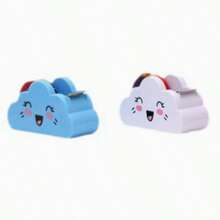 Creative Cloud Tape Dispenser, Portable Desktop Stationery Storage Box, Aesthetic Planner Tool, Office Desk Decor, Includes 1 Roll Of Rainbow Tape - Multi-color - View 6