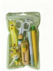 1 Set Portable Vegetable Series Stationery Set, Multi-Function Neutral Pen, Eternal Pencil, Highlighter, Back To School Student Gift - Multicolor - View 11