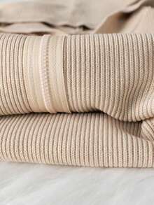 Baby Boy Cute Solid Color Pom Pom Hooded Cardigan Sweater, Long Sleeve Knit, Suitable For Casual Daily Wear In Spring, Autumn And Winter - Brown - View 10