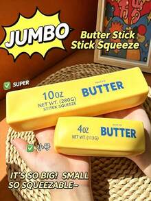 Mainan Squishy Stik Mentega Raksasa, Sangat Tebal dan Super Lembut, Pantulan Lambat, Mainan Remas untuk Meredakan Stres, Bentuk Mentega yang Lucu dan Menyenangkan, Sempurna untuk Meredakan Kecemasan dan Permainan Sensorik - MultiWarna - View 4
