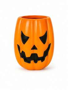 1pc/2pcs Halloween Pumpkin Utensil Organizer, Jack-O'-Lantern Face Countertop Holder For Ladles, Spoons & Spatulas, White/Orange Kitchen Decor - Multicolor - View 9