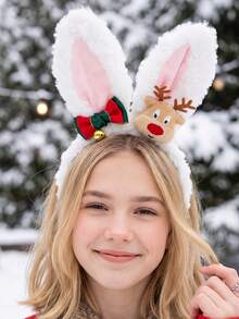 1pc Cute Plush Rabbit Ear Headband For Girls 5-15 Years Old, New Bow ...