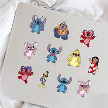 Disney 8pcs/Set Stitch Series Puzzle Stickers DIY Waterproof PVC Cartoon Decorative Stickers For Bags, Guitars, Water Bottles, Phone Cases, Laptops, Gifts, Back To School - Multicolor - View 4