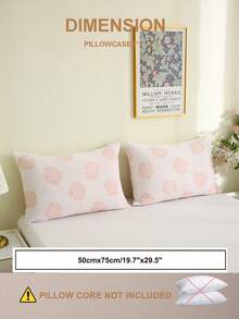 1Pc Super Soft & Breathable ROSE SCENT Pillow Cases With Zipper Knitted Pillow Covers For Bedroom Bed Sleeping,Stress Fades, Sleep Blooms,Without Filling - Baby Pink - View 3