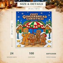 Cozy Gingerbread Man Christmas Coloring Book, 24 Pages Of Festive Coloring Patterns, Cute Gingerbread Family Gathering In Snow, Featuring Gingerbread House, Christmas Pine Tree, Snowflake Street Lamp And Other Winter Elements, Suitable For Children's Leisure Hand-Drawing, Christmas Theme Fun Holiday Coloring Book - Cozy Gingerbread Man Christmas Coloring Book - View 2