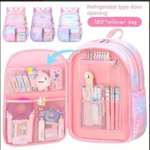 1 Set Dreamy Gradient Rainbow Girls Backpack 2 Pieces Set, Large Capacity Lightweight Backpack With Matching Color Handheld Lunch Bag, School Backpack For Girls - Sets - View 5