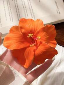 1件波希米亞風人造花髮夾，女性用朱槿花髮夾，海灘度假風髮飾，適合學校/返校禮物、學校用品、度假穿搭、新年、好友禮物，髮飾、頭飾、抓夾 - 彩色 - 查看 15