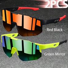 WSZ 2 PCS Kacamata Oversized Lensa Tunggal Gaya Sport Vintage Terbaru Bingkai Setengah untuk Pria dan Wanita, Pilihan untuk Liburan Luar Ruangan dan Padu Padan Harian - 2PCSF834 - View 19