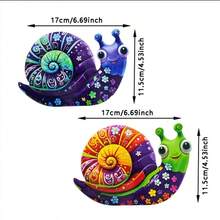 2pcs Painted Cartoon Snail Acrylic Wall Hanging Decor, Animal Decoration For Yard Garden Fence Entryway, 2 Pieces Set, Holiday Party Decoration, Gift For Animal Lovers - Snail - View 4