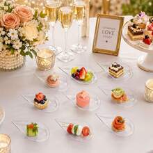 20pcs 4 Inch Mini Appetizer Cups, Transparent Plastic Dessert And Appetizer Dish Set, Asian Spoon Set, Small Catering Dessert Tasting Cups For Afternoon Tea Mini Desserts - Transparent - View 5