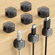 3/6-Pack Magnetic Cable Clips, Adjustable Under-Desk Wire Holder, Gem Sticky Charging Cable Organizer, Suitable For Home Office Desks, Walls, And Nightstands - 26-pack Magnetic Cable Clips - View 12