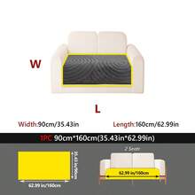1PC New Thickened Plush Velvet Skin-Friendly Sofa Cover – Machine Washable Pet-Friendly & Stain-Resistant Seat Pad, 3D Water Ripple Jacquard Non-Slip Decorative Sofa Protector Pad, Fits 1, 2, 3, 4-Seater Sofas - Dark Grey - View 12