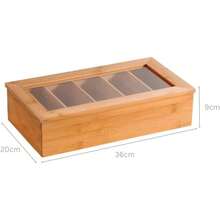 Brown Tea Storage Box, Dimensions 36 X 20 X 9 Cm, Structured Storage Case, Practical Kitchen Fitting For Sorting And Storing Tea‑Related Supplies. - Brown - View 6