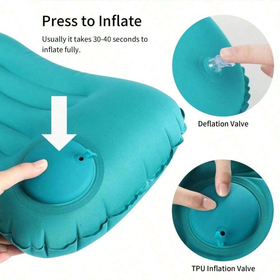 Manual Inflatable Multi-Function Travel Pillow/Cushion, Suitable For Travel, Home And Outdoor Camping - Multicolor - View 1