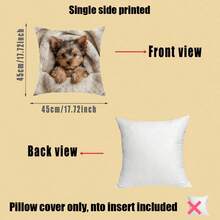 4 vỏ gối chó con Yorkshire Terrier, họa tiết in chó cưng dễ thương, công nghệ in 2D sắc nét, 45*45cm (18*18in), vỏ đệm polyester mềm mại thoải mái, khóa kéo, giặt máy được, phù hợp trang trí phòng khách phòng ngủ trong nhà (chỉ bao gồm vỏ gối, không kèm ruột gối) - Nhiều màu - Xem 2