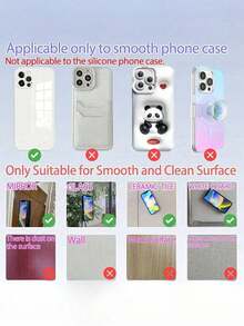 28 Suction Cup Phone Holder, Reusable Double-Sided Mount, No Glue Needed, Suitable For Makeup, Fitness, Shower, Car, Kitchen And More Occasions, Compatible With Android Phones, Great Gift Choice And Practical Phone Accessory, Halloween, Christmas Supplies - Black - View 11