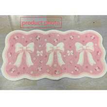 1pc Pink Bow Cream Style Decorative Rug, Bedroom Decor, Small Rug, Carpet, Home Decor, Living Room Rug, Living Room Small Rug, Bedroom Rug, Living Room Home Decor, Outdoor Rug, Washable Rug - Multicolor 7 - View 5