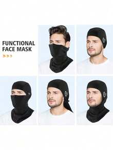 1pc/2pcs/3pcs Unisex Solid Color Balaclava Hood Set, Single Hole Full Face Mask For Cycling, Suitable For Daily Wear And Outdoor Activities - Multicolor - View 8